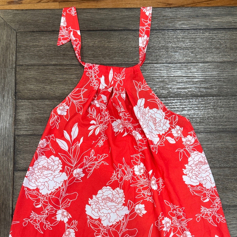 Source Unknown Red Floral Tank Top